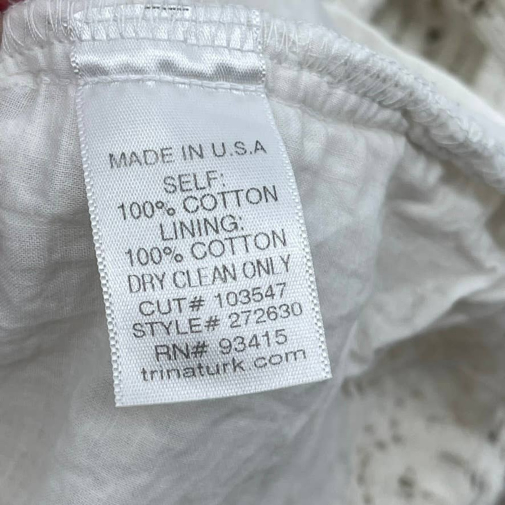 TRINA TURK Off White Cotton Eyelet Crochet Sheath Dress - Size 8 - Picture 8 of 14